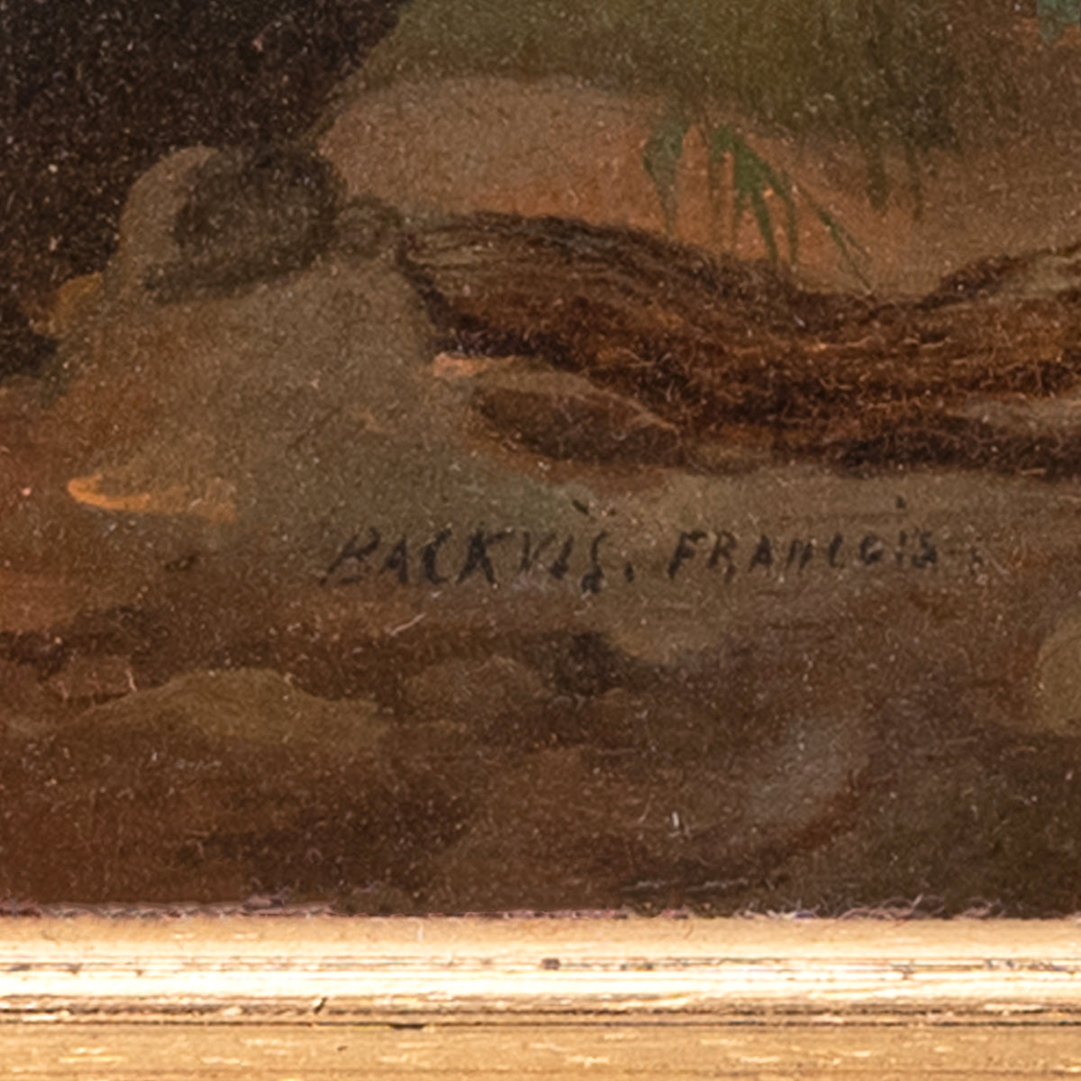 Antique Flemish Oil on Panel Francois Backvis Shepherd Sheep Flock Painting, Circa 1880