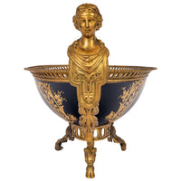 Antique French Sevres Porcelain Bronze Ormolu Candelarbra Jardiniere Garniture, Circa 1880