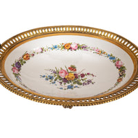 Antique French Sevres Porcelain Bronze Ormolu Candelarbra Jardiniere Garniture, Circa 1880