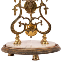 Antique 19th Century English 8 Day Fusee Brass & Glass Dome Skeleton Clock, Circa 1870