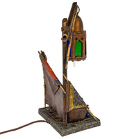 Antique Austrian Cold Painted Bronze Franz Bergmann Arab Carpet Seller Lamp, Circa 1920
