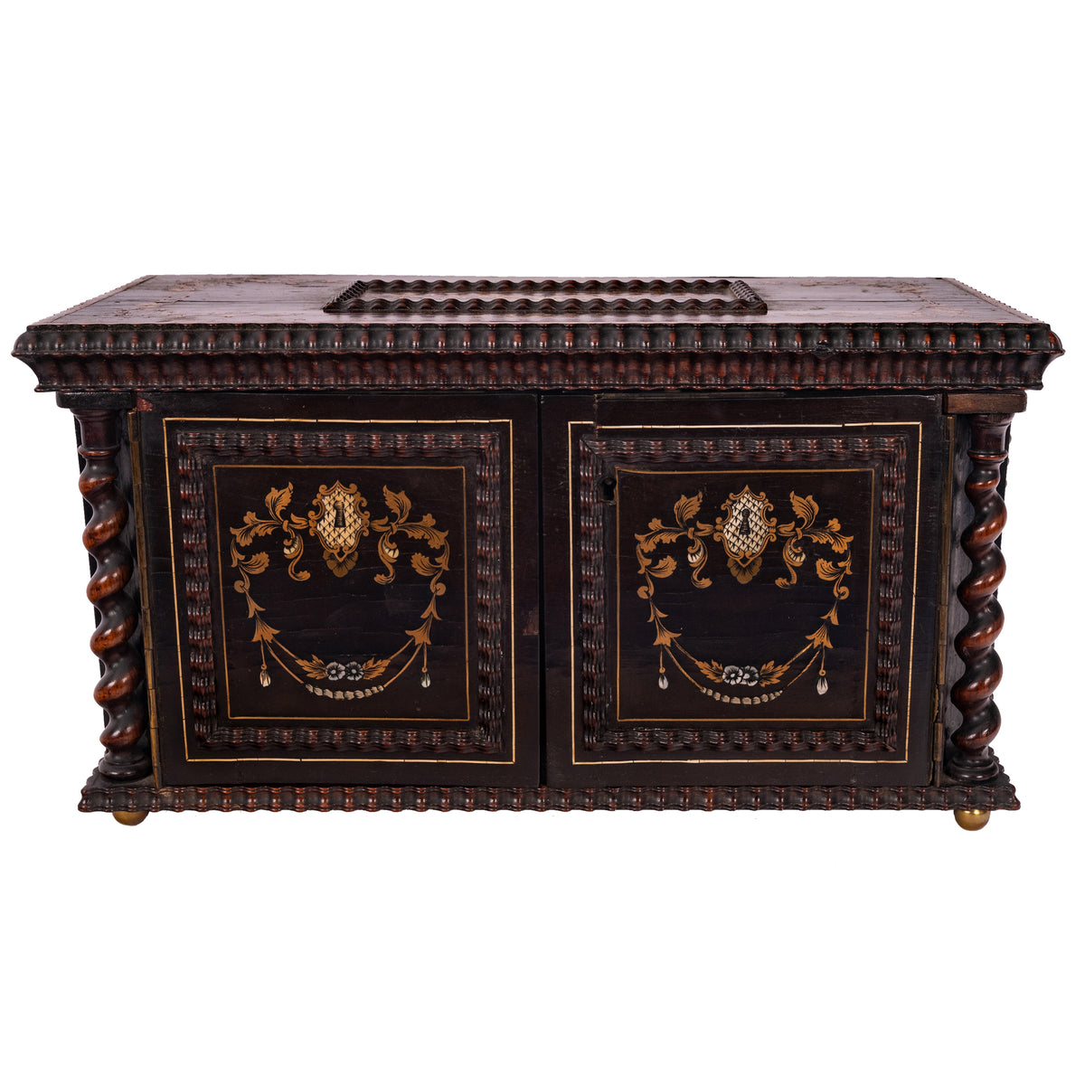 Antique Regency Inlaid Rosewood Silver Perfume Bottle Box Dressing Set, 1824