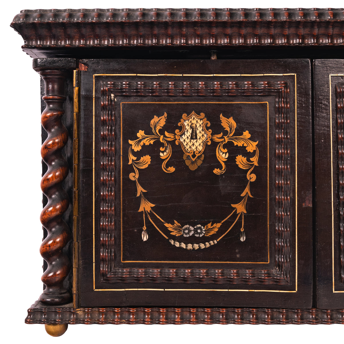 Antique Regency Inlaid Rosewood Silver Perfume Bottle Box Dressing Set, 1824