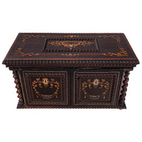 Antique Regency Inlaid Rosewood Silver Perfume Bottle Box Dressing Set, 1824