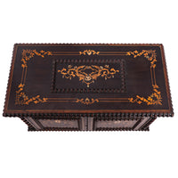 Antique Regency Inlaid Rosewood Silver Perfume Bottle Box Dressing Set, 1824