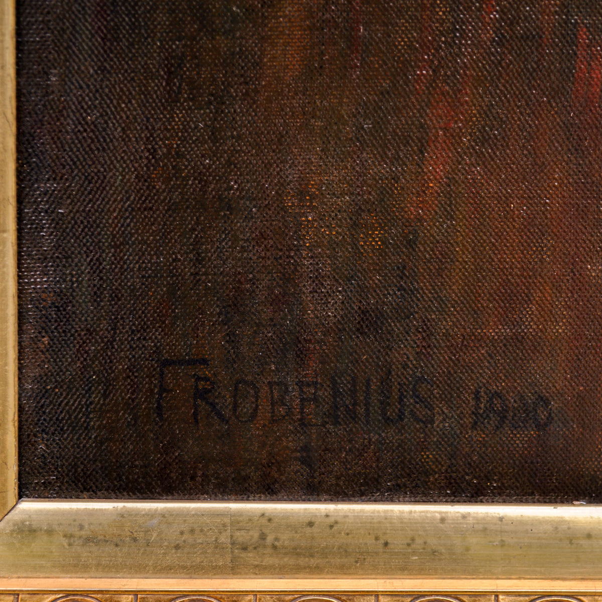 Large Antique German Oil Canvas Hermann Frobenius Pre-Raphaelite Painting 1900