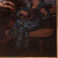 Large Antique German Oil Canvas Hermann Frobenius Pre-Raphaelite Painting 1900