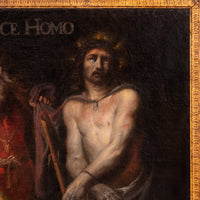 Old Master Flemish Oil on Canvas Baroque Painting Jesus Christ Ecce Homo, Circa 1630