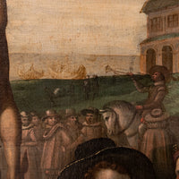 Italian Renaissance Allegorical Oil on Canvas Painting Jan Van Der Straet, 1580