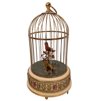 Antique German Singing Twin Bird Cage Music Box Automaton Karl Griesbaum, Circa 1950