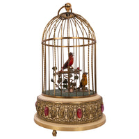 Antique German Singing Twin Bird Cage Music Box Automaton Karl Griesbaum, Circa 1950