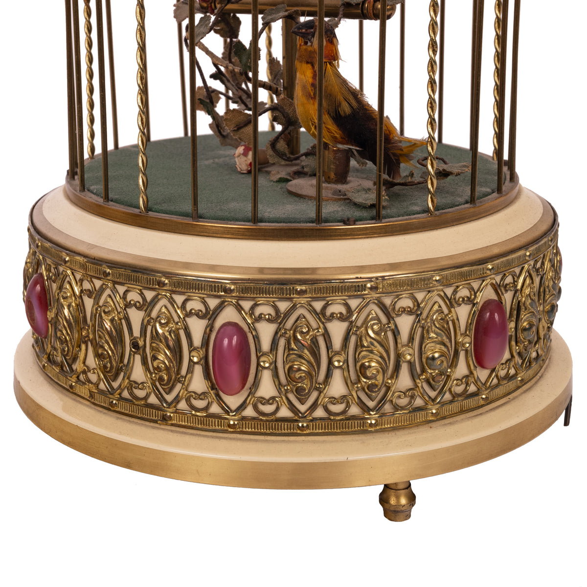 Antique German Singing Twin Bird Cage Music Box Automaton Karl Griesbaum, Circa 1950