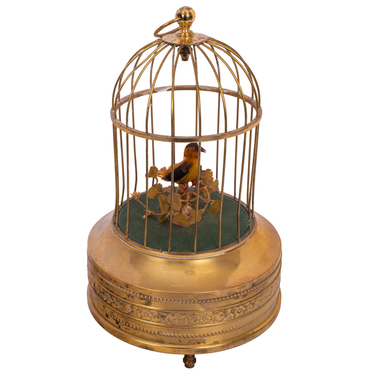 Antique German Singing Bird in a Cage Music Box Automaton Karl Griesbaum 1930