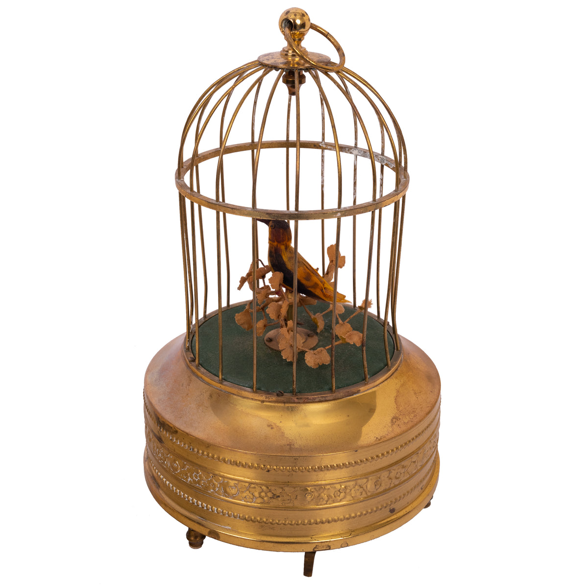Antique German Singing Bird in a Cage Music Box Automaton Karl Griesbaum 1930