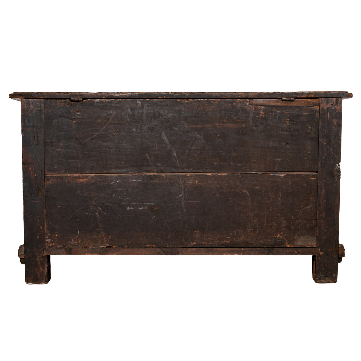 Antique 18th Century Spanish Colonial Carved Cedar Coffer Chest Mexico 1750
