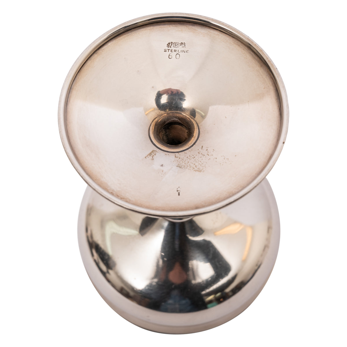 7 Antique American Sterling Silver Gilt Art Deco Sherbet Cocktail Wine Goblets, Circa 1928.