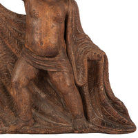 Antique 17th Century Italian Baroque Carved Limewood Putto Sculpture Statue