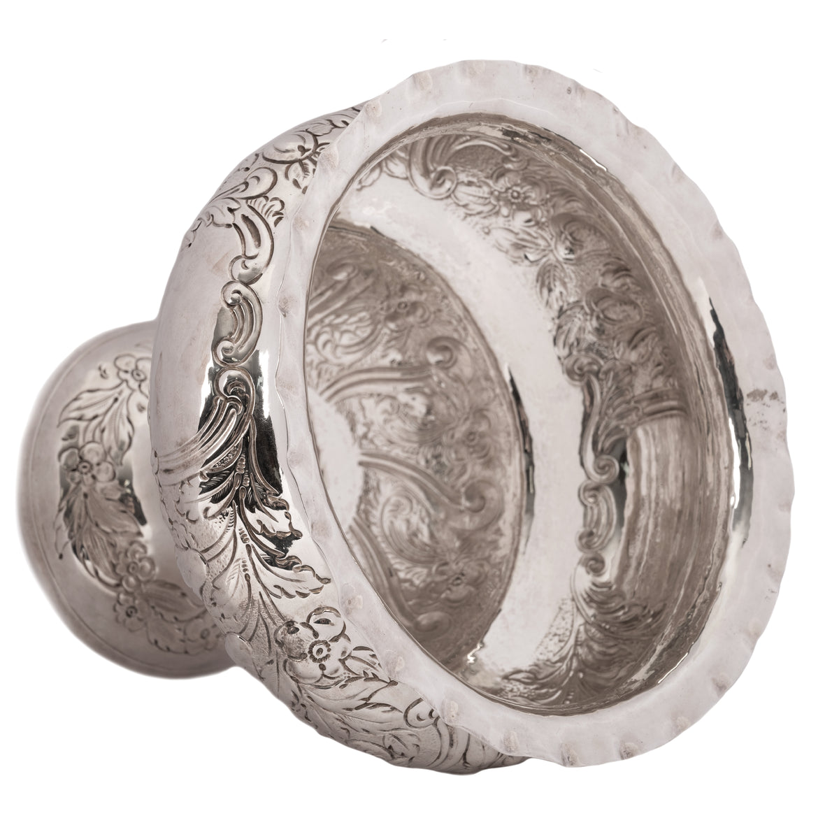 Irish Sterling Silver Repousse Engraved Bowl William Egan Cork Dublin, 1911