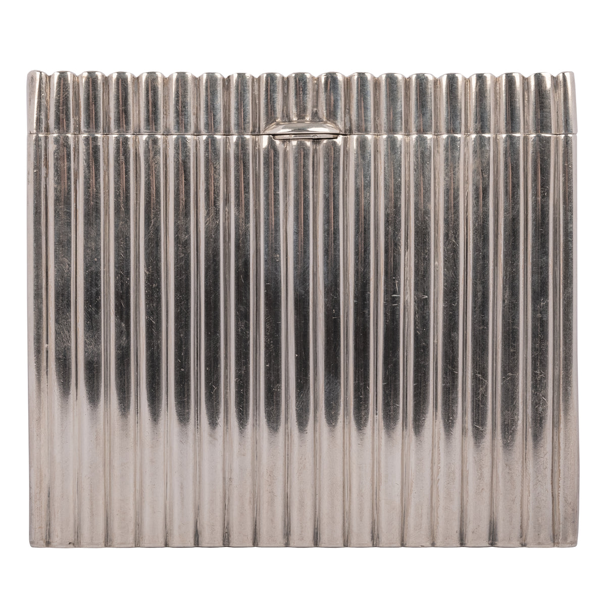 Antique Russian Imperial Silver Gilt Ribbed Cigar Box Humidor Moscow, 1886