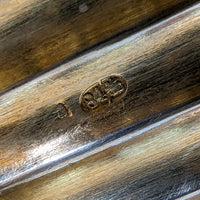 Antique Russian Imperial Silver Gilt Ribbed Cigar Box Humidor Moscow, 1886