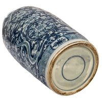 Antique Blue White Chinese Porcelain Qing Dynasty Kangxi Period Dragon Vase, Circa 1680