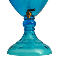 Antique 19th Century Diamond Cut Etched Cobalt Blue Glass Whisky Dispenser, Circa 1880