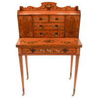 Antique George III Edwardian Adam Style Satinwood Painted Desk Bonheur du Jour, Circa 1890