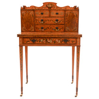 Antique George III Edwardian Adam Style Satinwood Painted Desk Bonheur du Jour, Circa 1890