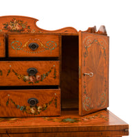 Antique George III Edwardian Adam Style Satinwood Painted Desk Bonheur du Jour, Circa 1890