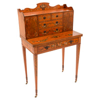 Antique George III Edwardian Adam Style Satinwood Painted Desk Bonheur du Jour, Circa 1890