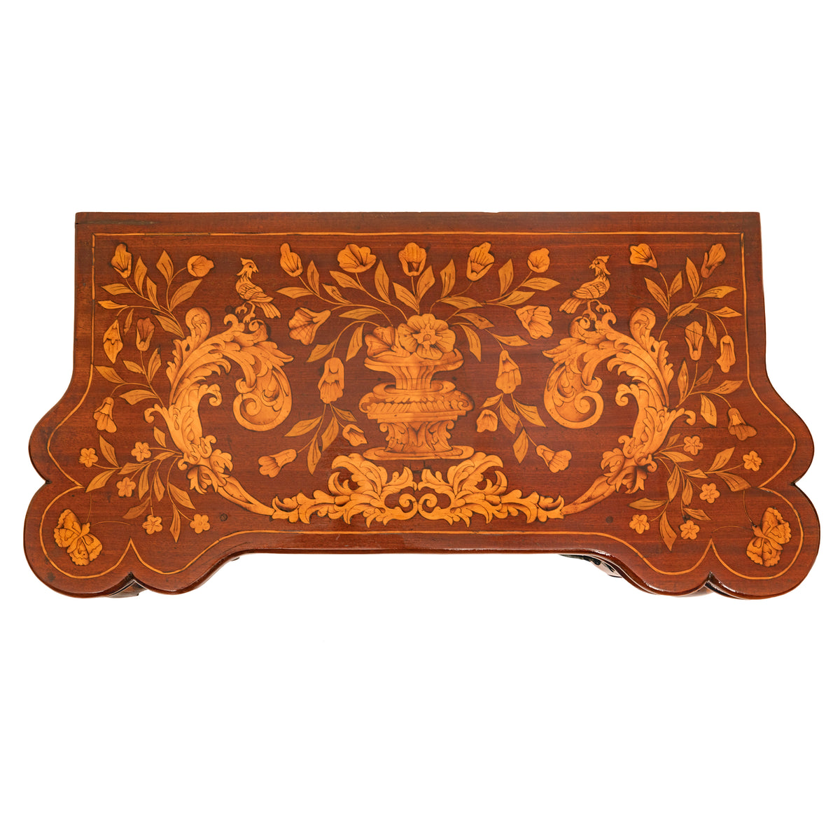 Pair Antique 18th Century Dutch Walnut Marquetry Card Game Console Tables, Circa 1820