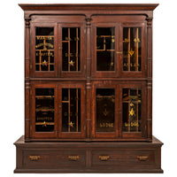 Antique Masonic Temple Display Filing Cabinet Bookcase Washington Lodge, Circa 1880