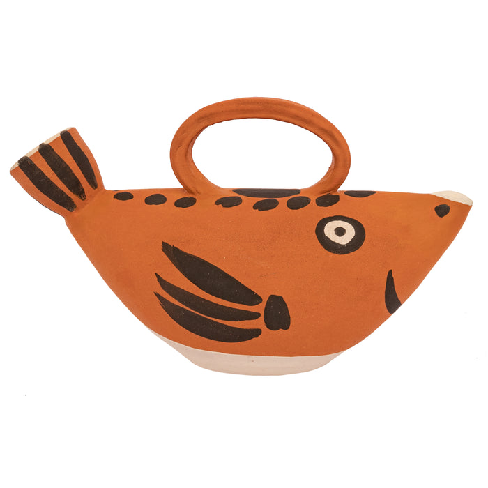 Pablo Picasso Terracotta Fish Pitcher Madoura Pottery Sujet Poisson France, 1952