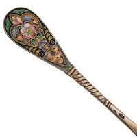 Antique Imperial Russian Sliver Gilt Cloisonné Enamel Tea Strainer Moscow, Circa 1908