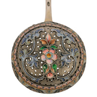 Antique Imperial Russian Sliver Gilt Cloisonné Enamel Tea Strainer Moscow, Circa 1908