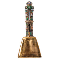 Antique Russian Imperial Silver Gilt Cloisonné Table Dinner Bell Moscow, Circa 1908