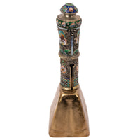 Antique Russian Imperial Silver Gilt Cloisonné Table Dinner Bell Moscow, Circa 1908