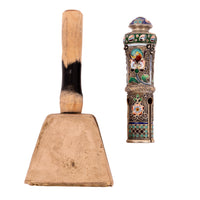 Antique Russian Imperial Silver Gilt Cloisonné Table Dinner Bell Moscow, Circa 1908