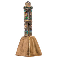 Antique Russian Imperial Silver Gilt Cloisonné Table Dinner Bell Moscow, Circa 1908