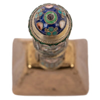 Antique Russian Imperial Silver Gilt Cloisonné Table Dinner Bell Moscow, Circa 1908