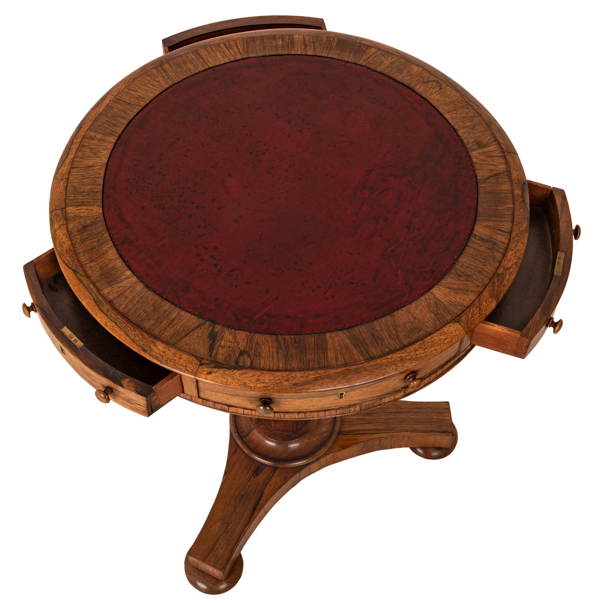 Antique Georgian Regency Brazilian Rosewood Pedestal Drum Center Table, Circa 1825