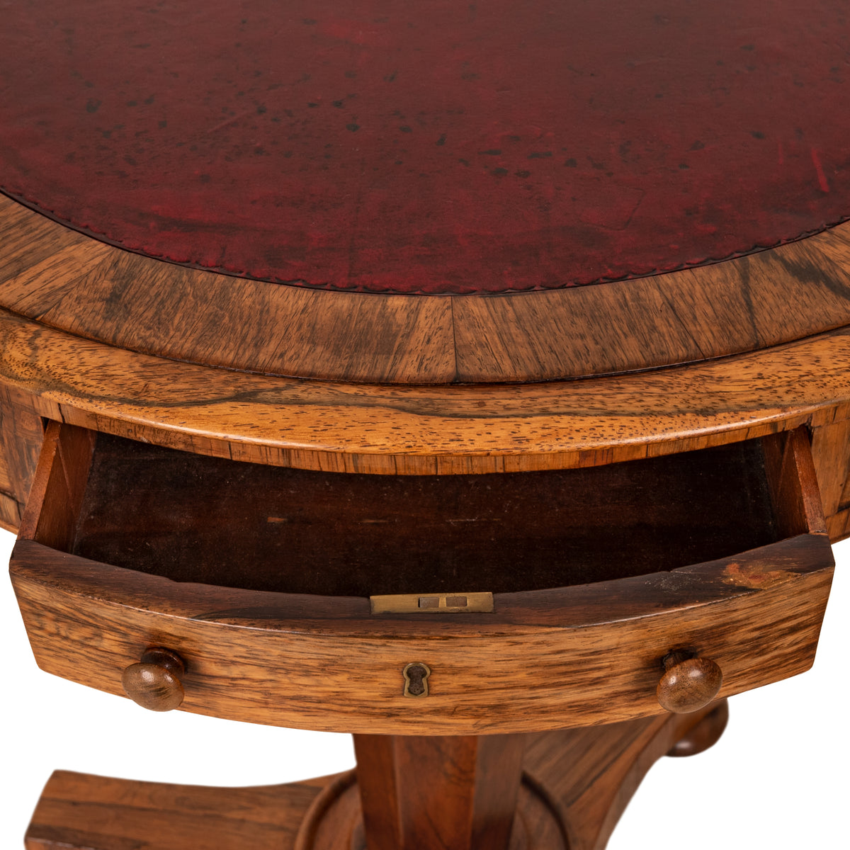 Antique Georgian Regency Brazilian Rosewood Pedestal Drum Center Table, Circa 1825