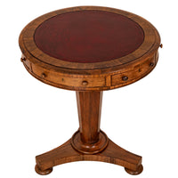 Antique Georgian Regency Brazilian Rosewood Pedestal Drum Center Table, Circa 1825