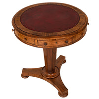 Antique Georgian Regency Brazilian Rosewood Pedestal Drum Center Table, Circa 1825