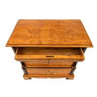 Antique Swedish Biedermeier Golden Birch Ebonized Chest of Drawers Dresser, Circa 1820