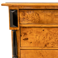 Antique Swedish Biedermeier Golden Birch Ebonized Chest of Drawers Dresser, Circa 1820