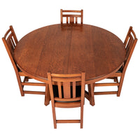 Antique American Mission Arts & Crafts Oak Limbert Table #1480 & Six Chairs, circa 1905