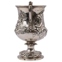 Antique Irish Sterling Silver Chalice Dog Hare Coursing Hunting Trophy Dublin, 1884