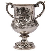 Antique Irish Sterling Silver Chalice Dog Hare Coursing Hunting Trophy Dublin, 1884
