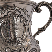 Antique Irish Sterling Silver Chalice Dog Hare Coursing Hunting Trophy Dublin, 1884